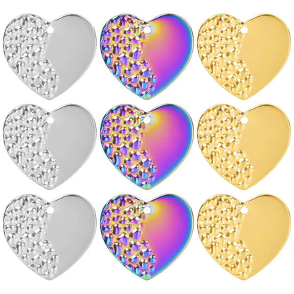 1 Piece 23*22mm Hole 1~1.9mm 304 Stainless Steel 18K Gold Plated Heart Shape Pendant