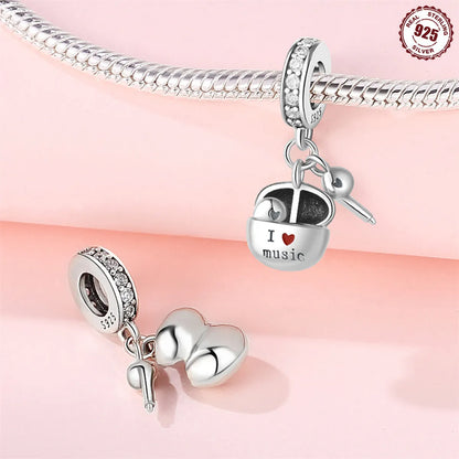 1 Piece 23mm Sterling Silver Cross Letter Heart Shape Beads