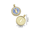 1 Piece 24*27mm Copper Shell Zircon Human Round Pendant