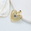 1 Piece 24*28mm Copper Zircon Gold Plated Devil'S Eye Heart Shape Pendant