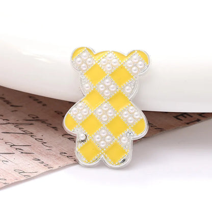 1 Piece 24 * 35mm Zinc Alloy Pearl Bear Polished Patch Material