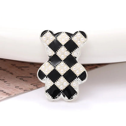 1 Piece 24 * 35mm Zinc Alloy Pearl Bear Polished Patch Material