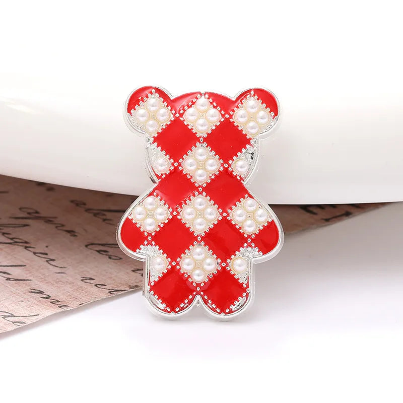 1 Piece 24 * 35mm Zinc Alloy Pearl Bear Polished Patch Material