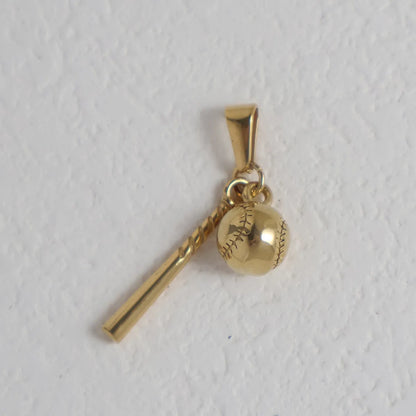 1 Piece 24*5.6mm 26.4*7.2mm 40.3*11.1mm 304 Stainless Steel 24K Gold Plated Ball Basketball Pendant