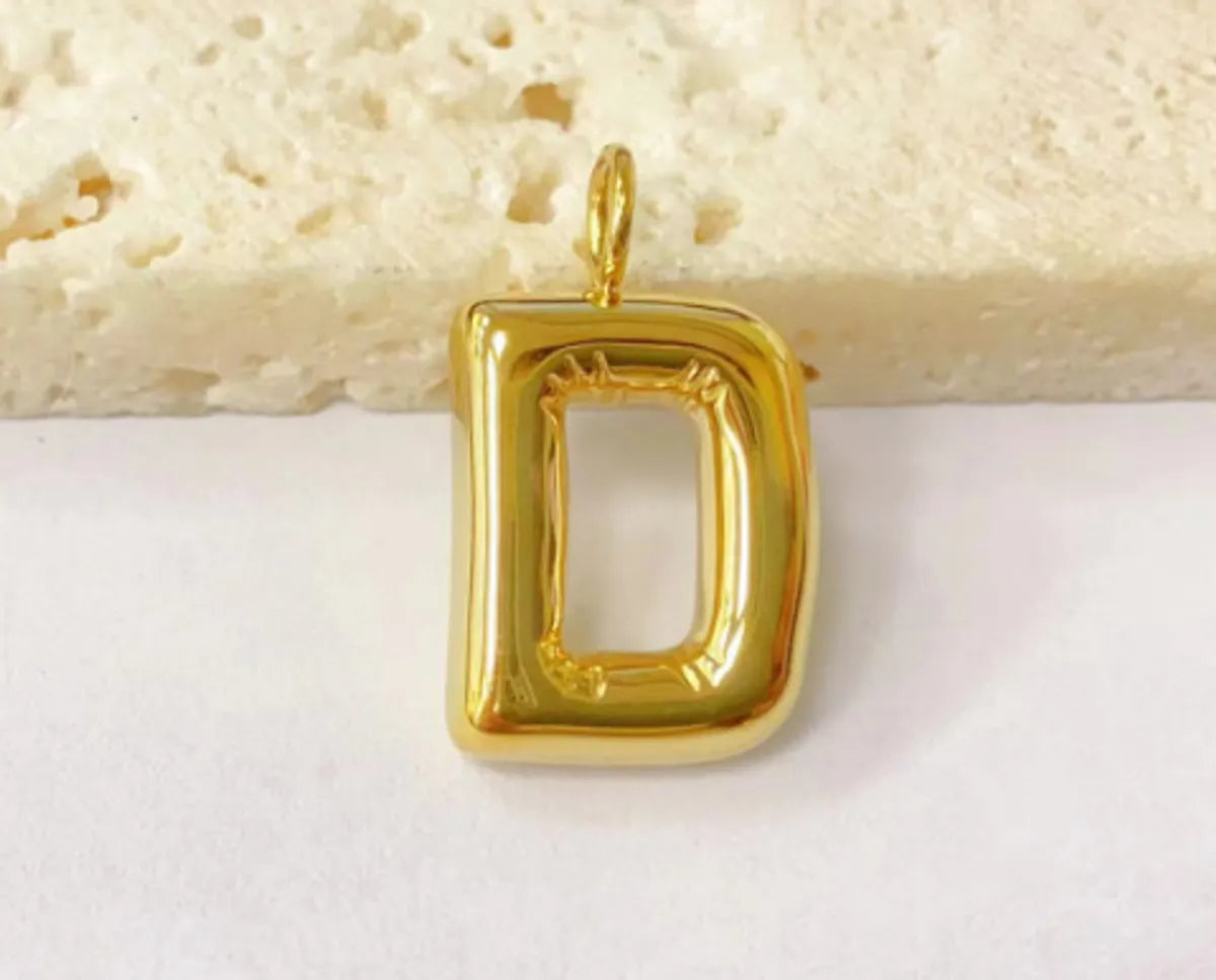 1 Piece 24mm 304 Stainless Steel Letter Pendant Chain