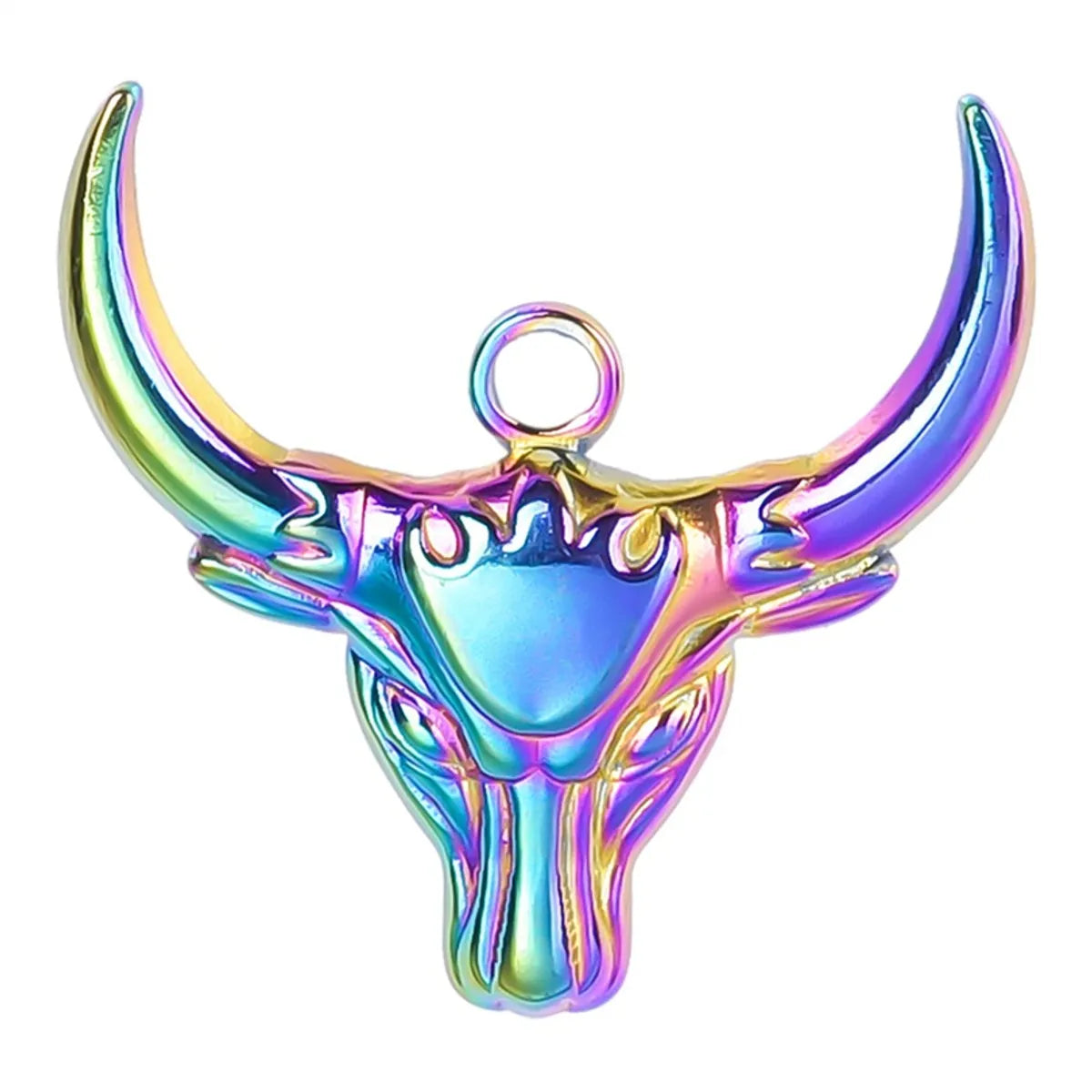 1 Piece 25*25mm Hole 2~2.9mm 304 Stainless Steel 18K Gold Plated Cattle Polished Pendant