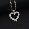 1 Piece 25*26mm 316 Stainless Steel  Zircon Heart Shape Pendant