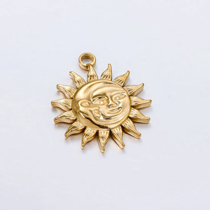 1 Piece 25.5*30mm 304 Stainless Steel Sun Pendant