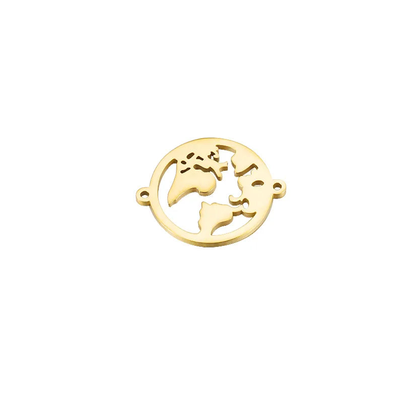 1 Piece 27*22mm 304 Stainless Steel 18K Gold Plated Map Pendant