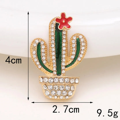 1 Piece 27*40mm 33*57mm 35*35mm Zinc Alloy Rhinestones Pearl Cactus Polished DIY Accessories