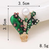 1 Piece 27*40mm 33*57mm 35*35mm Zinc Alloy Rhinestones Pearl Cactus Polished DIY Accessories