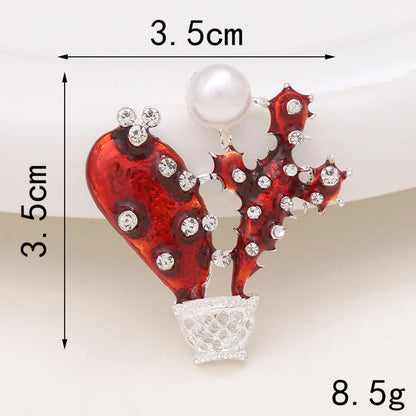 1 Piece 27*40mm 33*57mm 35*35mm Zinc Alloy Rhinestones Pearl Cactus Polished DIY Accessories