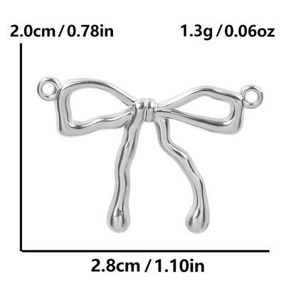 1 Piece 28*20mm 28*42mm 33*29mm 304 Stainless Steel 18K Gold Plated Bow Knot Polished Pendant