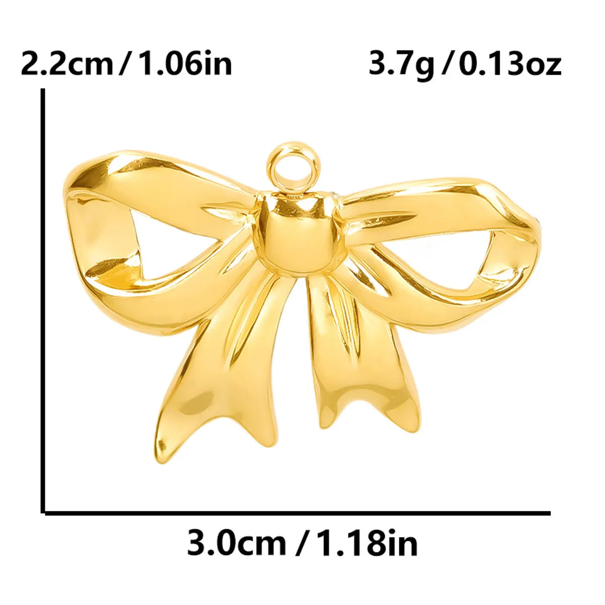 1 Piece 28*20mm 28*42mm 33*29mm 304 Stainless Steel 18K Gold Plated Bow Knot Polished Pendant