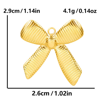 1 Piece 28*20mm 28*42mm 33*29mm 304 Stainless Steel 18K Gold Plated Bow Knot Polished Pendant