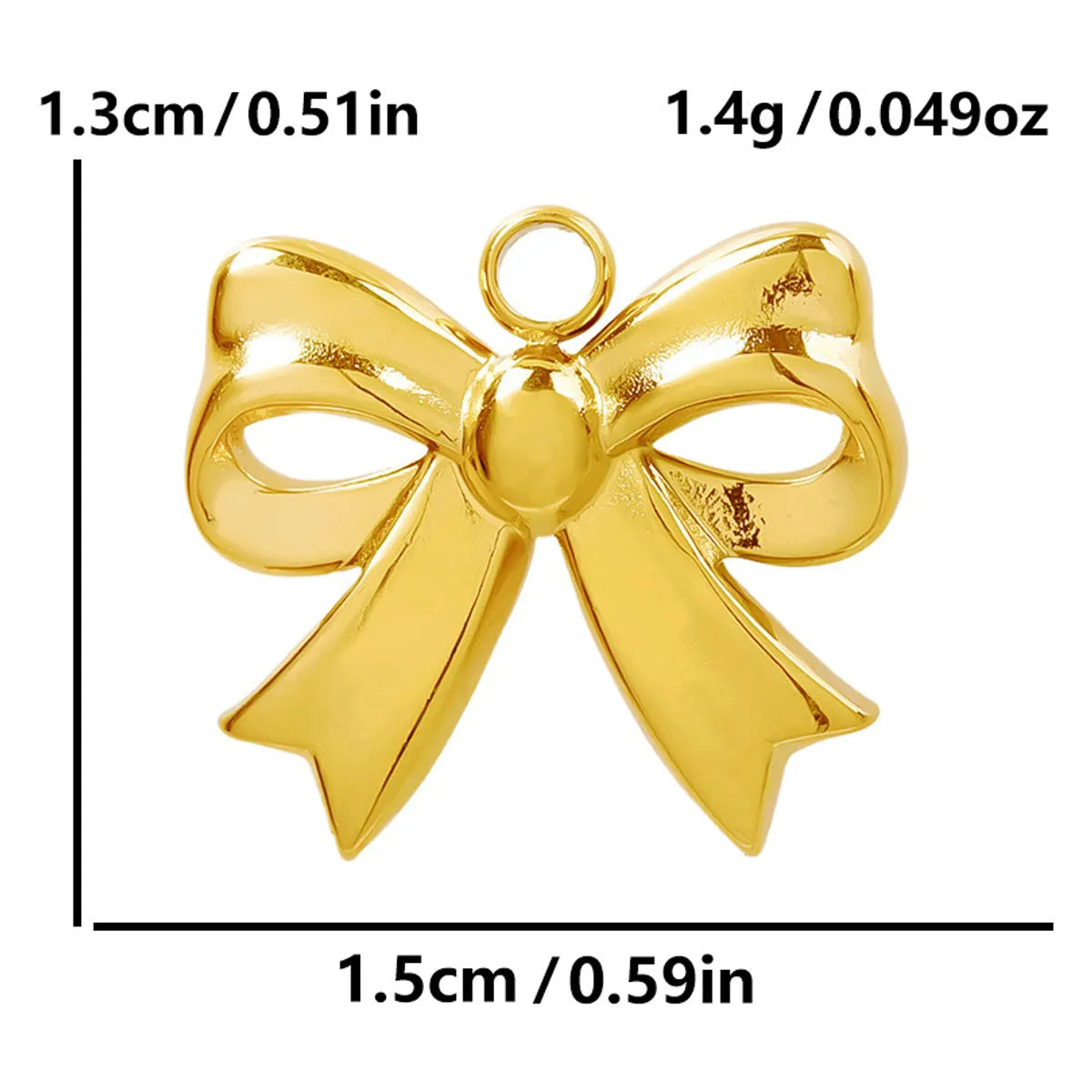 1 Piece 28*20mm 28*42mm 33*29mm 304 Stainless Steel 18K Gold Plated Bow Knot Polished Pendant