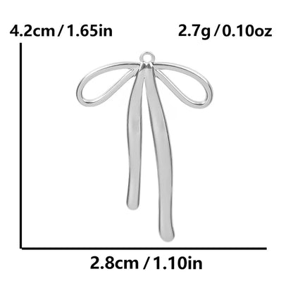 1 Piece 28*20mm 28*42mm 33*29mm 304 Stainless Steel 18K Gold Plated Bow Knot Polished Pendant