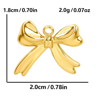 1 Piece 28*20mm 28*42mm 33*29mm 304 Stainless Steel 18K Gold Plated Bow Knot Polished Pendant