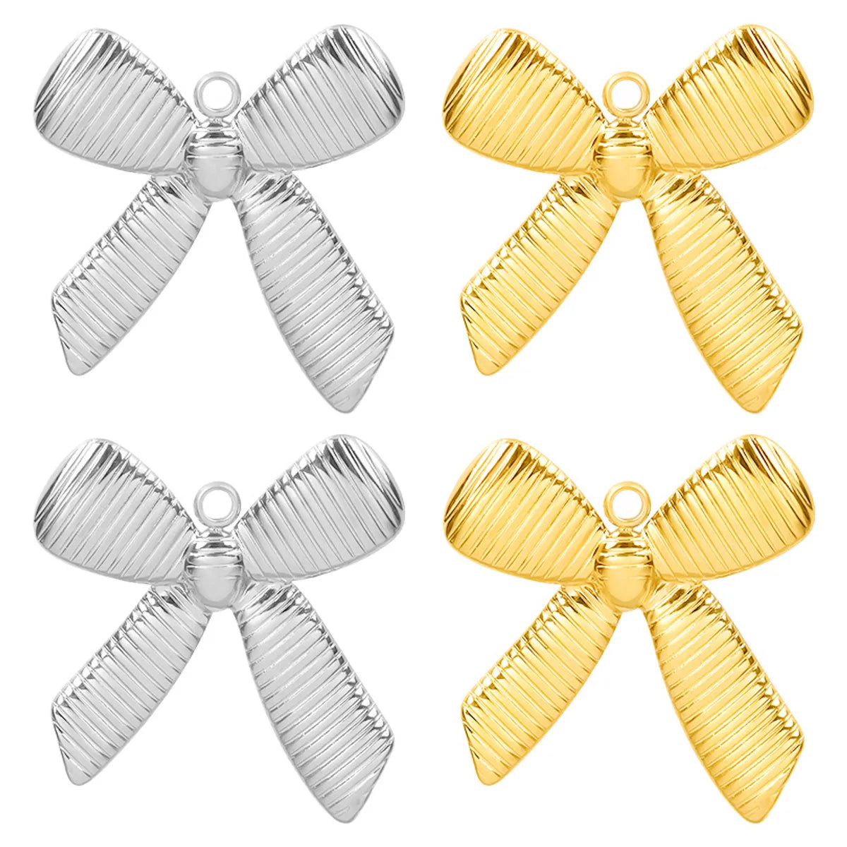 1 Piece 28*20mm 28*42mm 33*29mm 304 Stainless Steel 18K Gold Plated Bow Knot Polished Pendant