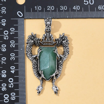 1 Piece 28*60mm Natural Stone Copper Agate Opal Dragon Pendant