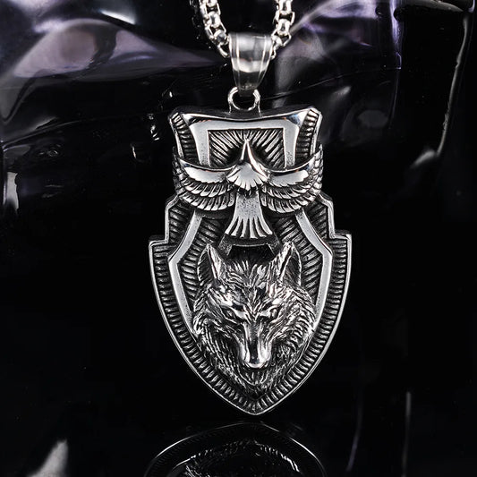 1 Piece 28.5*51mm 316 Stainless Steel  Wolf Eagle Polished Pendant Chain