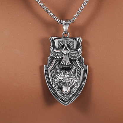 1 Piece 28.5*51mm 316 Stainless Steel  Wolf Eagle Polished Pendant Chain