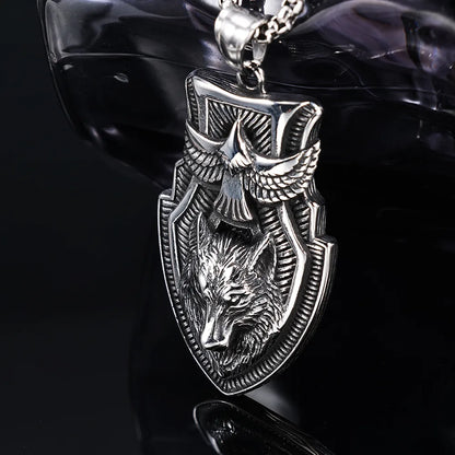 1 Piece 28.5*51mm 316 Stainless Steel  Wolf Eagle Polished Pendant Chain