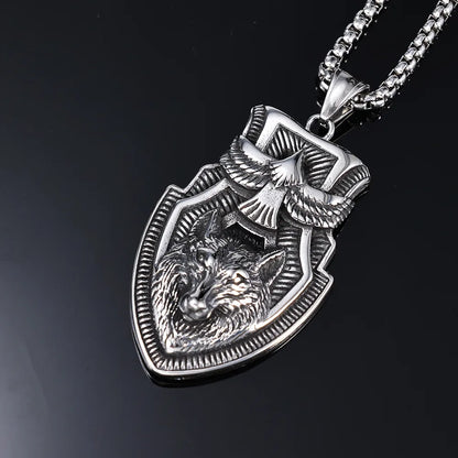 1 Piece 28.5*51mm 316 Stainless Steel  Wolf Eagle Polished Pendant Chain