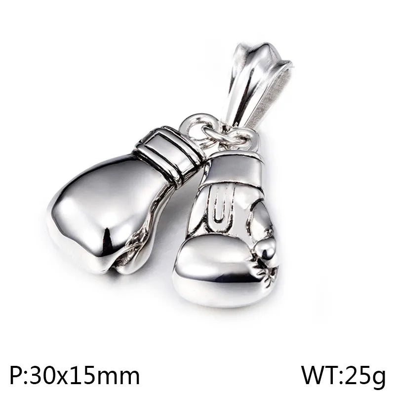 1 Piece 29*15mm 304 Stainless Steel 18K Gold Plated Boxing Gloves Pendant