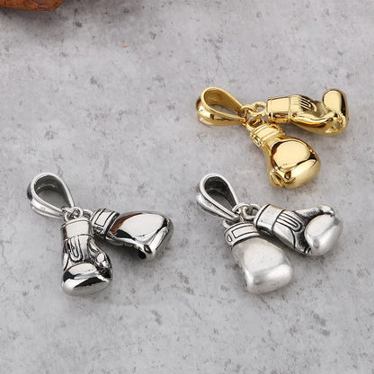 1 Piece 29*15mm 304 Stainless Steel 18K Gold Plated Boxing Gloves Pendant