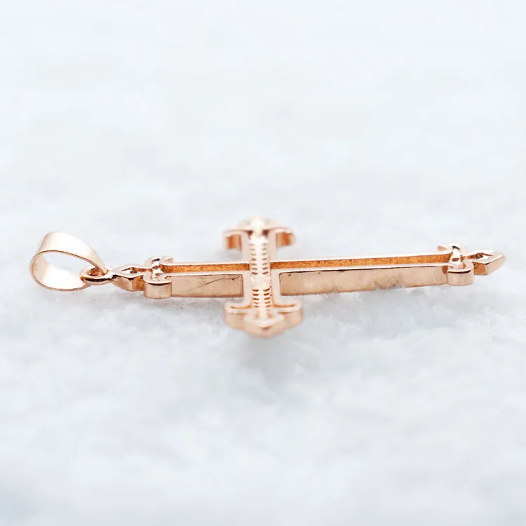 1 Piece 29.6*41.5mm Copper Zircon Cross Pendant