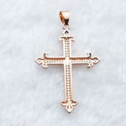 1 Piece 29.6*41.5mm Copper Zircon Cross Pendant