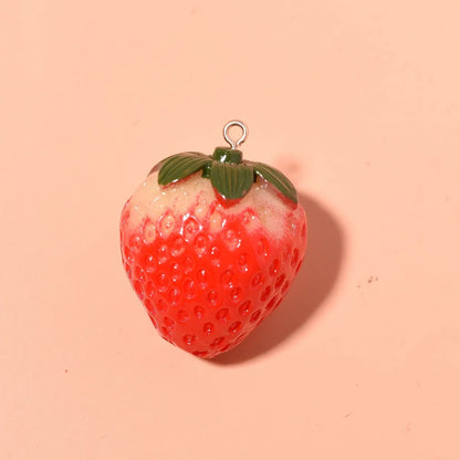 1 Piece 2.2*1.5cm 3.2*2.1cm 3*2cm Resin Strawberry Pendant