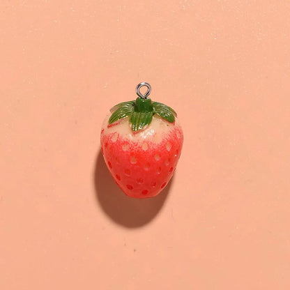 1 Piece 2.2*1.5cm 3.2*2.1cm 3*2cm Resin Strawberry Pendant