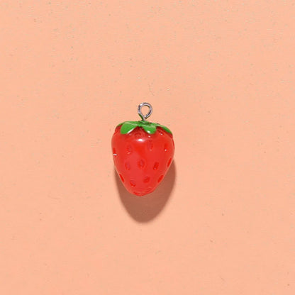 1 Piece 2.2*1.5cm 3.2*2.1cm 3*2cm Resin Strawberry Pendant