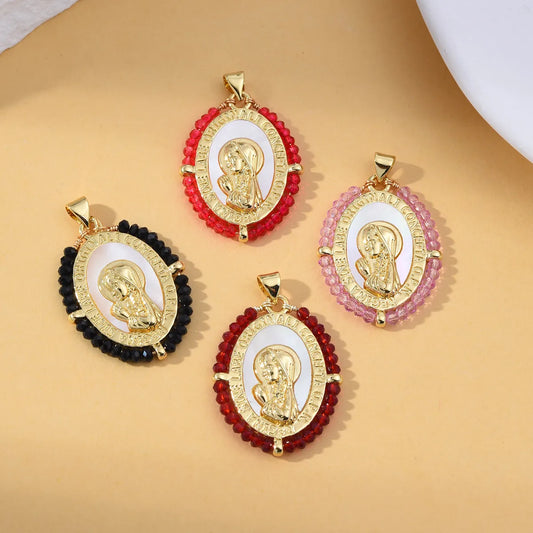 1 Piece 2.4cm*3.2cm Copper 18K Gold Plated Color Block Pendant