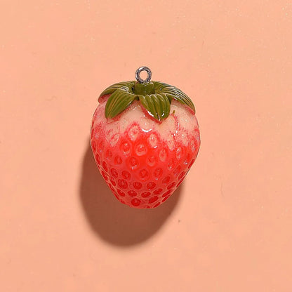 1 Piece 2.2*1.5cm 3.2*2.1cm 3*2cm Resin Strawberry Pendant