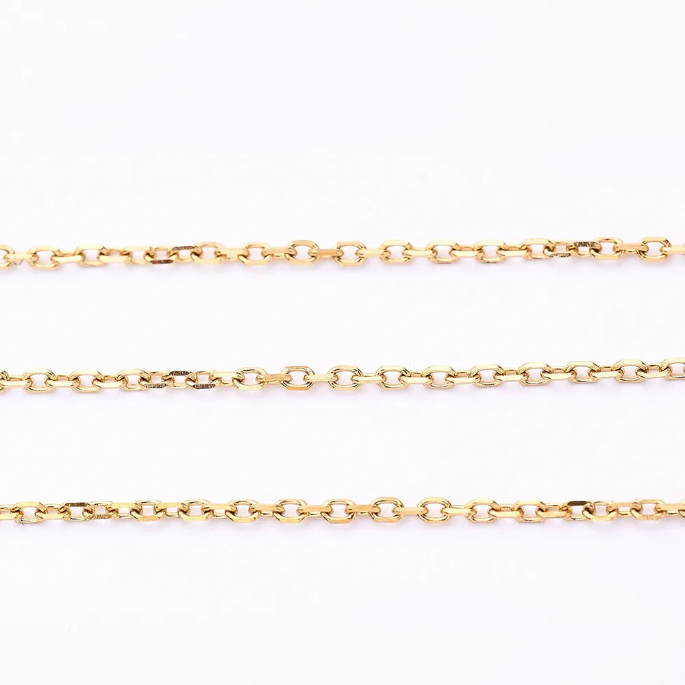 1 Roll 2.3*1.8mm 2*1.5mm 3*2.3mm 304 Stainless Steel 18K Gold Plated Solid Color Polished Chain