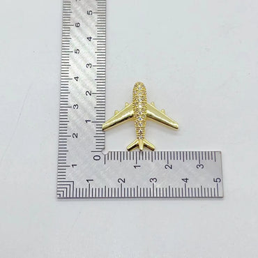 1 Piece 2.5*2.5cm Copper Geometric Airplane Pendant