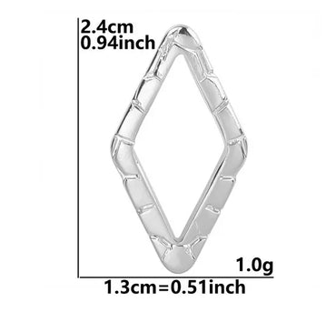 1 Piece 2.4*1.3cm 304 Stainless Steel 18K Gold Plated Rhombus Pendant