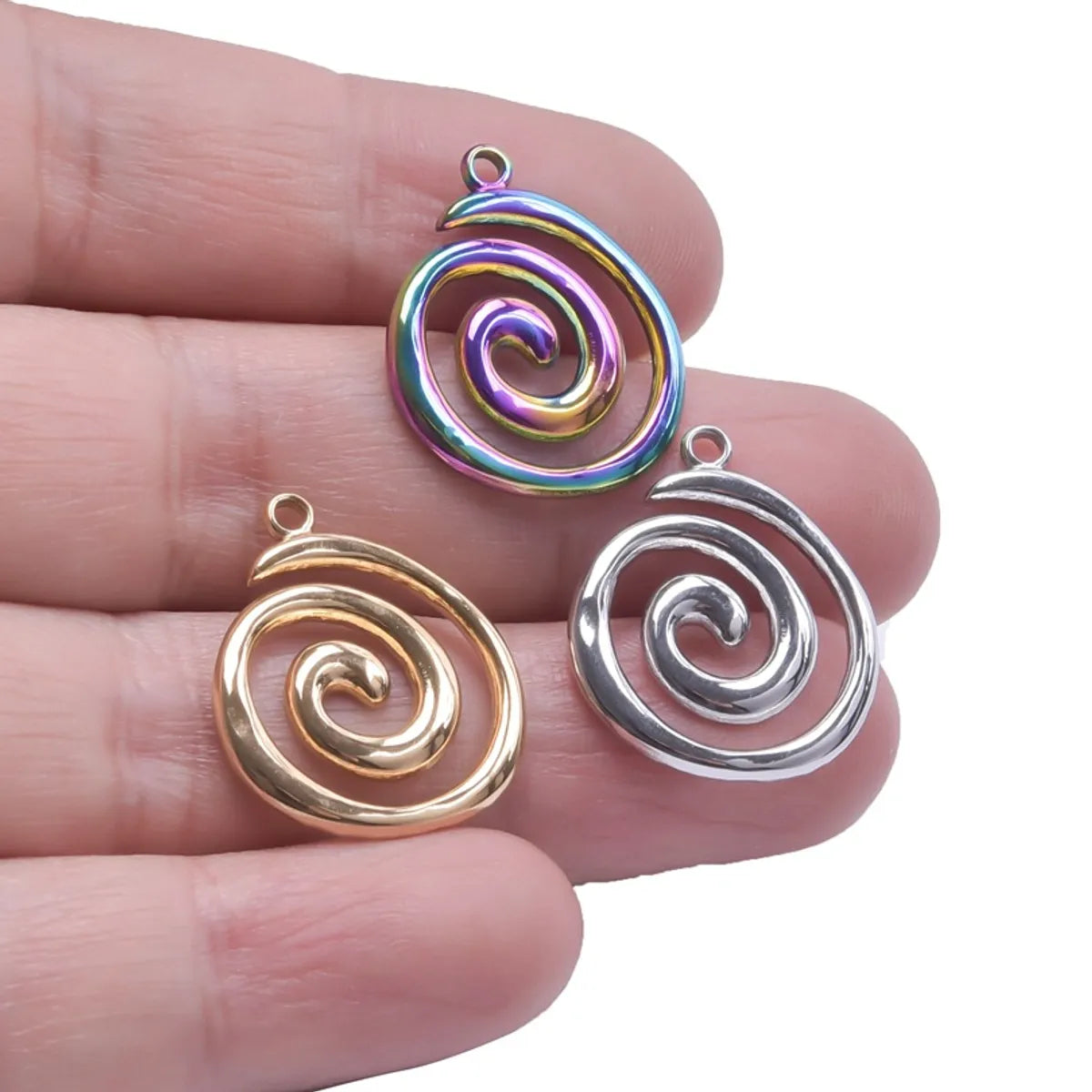 1 Piece 2.3*1.9cm 304 Stainless Steel 18K Gold Plated Geometric Spiral Pendant