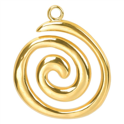 1 Piece 2.3*1.9cm 304 Stainless Steel 18K Gold Plated Geometric Spiral Pendant