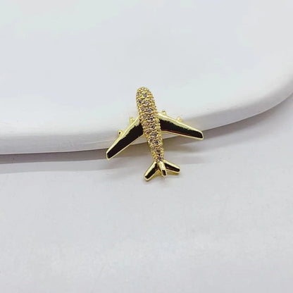 1 Piece 2.5*2.5cm Copper Geometric Airplane Pendant