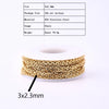 1 Roll 2.3*1.8mm 2*1.5mm 3*2.3mm 304 Stainless Steel 18K Gold Plated Solid Color Polished Chain