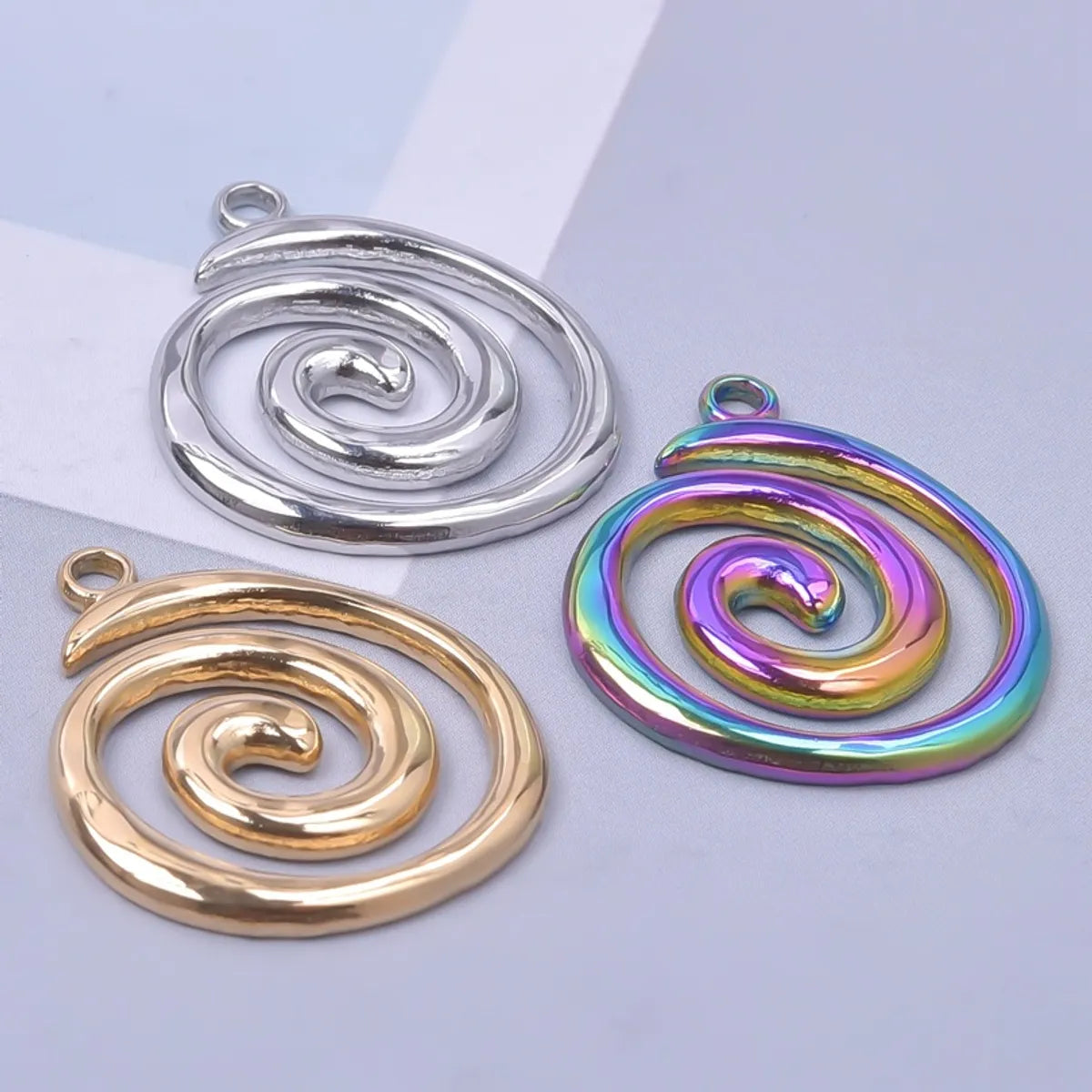 1 Piece 2.3*1.9cm 304 Stainless Steel 18K Gold Plated Geometric Spiral Pendant