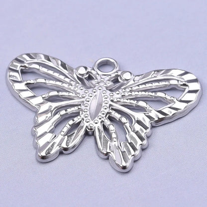 1 Piece 30 * 21mm Hole 2~2.9mm 304 Stainless Steel Butterfly Pendant