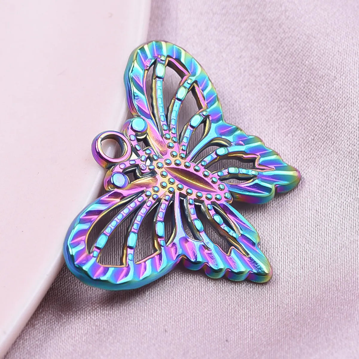 1 Piece 30 * 21mm Hole 2~2.9mm 304 Stainless Steel Butterfly Pendant