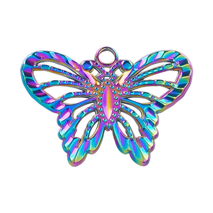 1 Piece 30 * 21mm Hole 2~2.9mm 304 Stainless Steel Butterfly Pendant