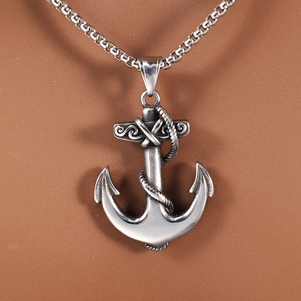 1 Piece 30*39mm 316 Stainless Steel  Anchor Polished Pendant Chain