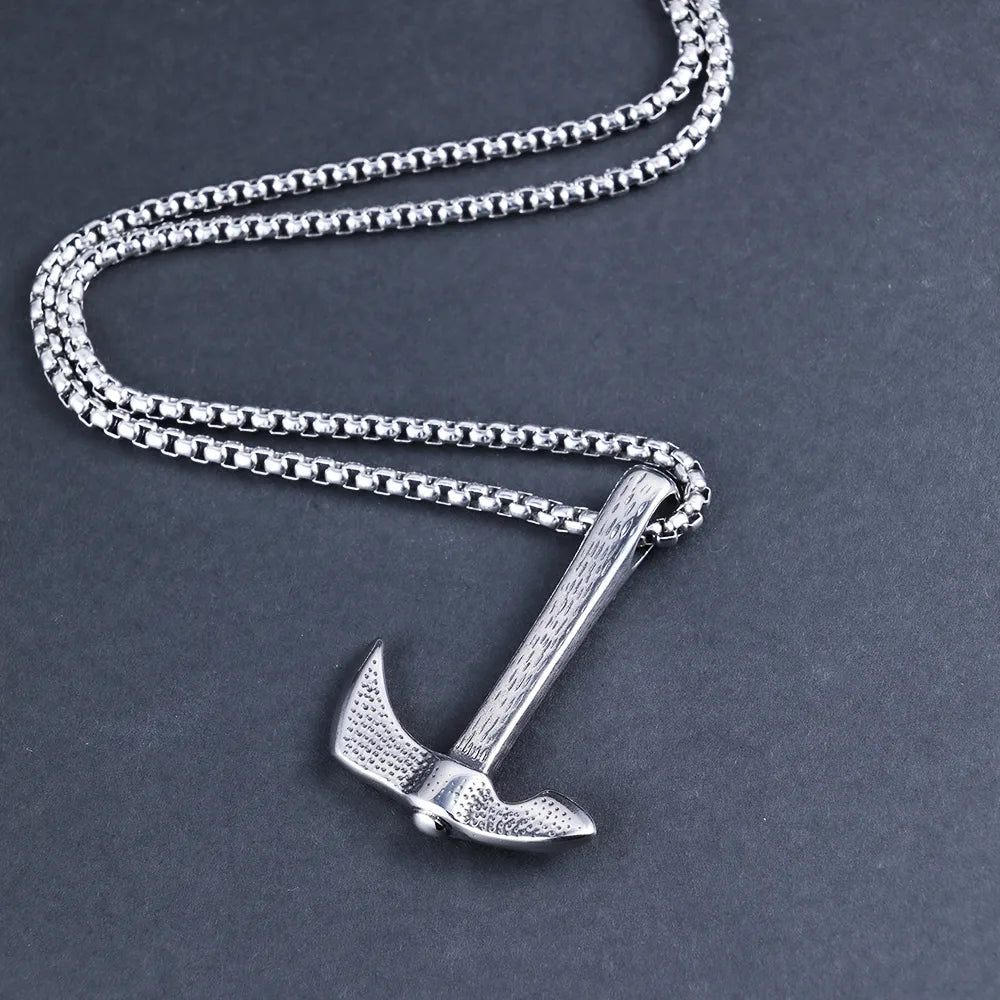 1 Piece 30*43mm 60cm 316 Stainless Steel  Geometric Axe Polished Pendant Chain